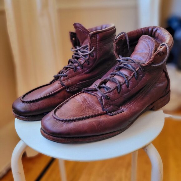 Vintage Shoe Company "Vincent" moc toe boots, brown, size 10 - Picture 1 of 8